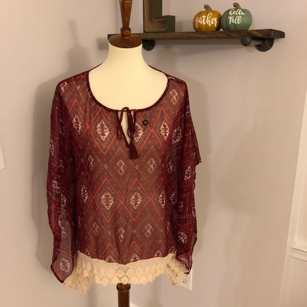 New Hollister sheer poncho